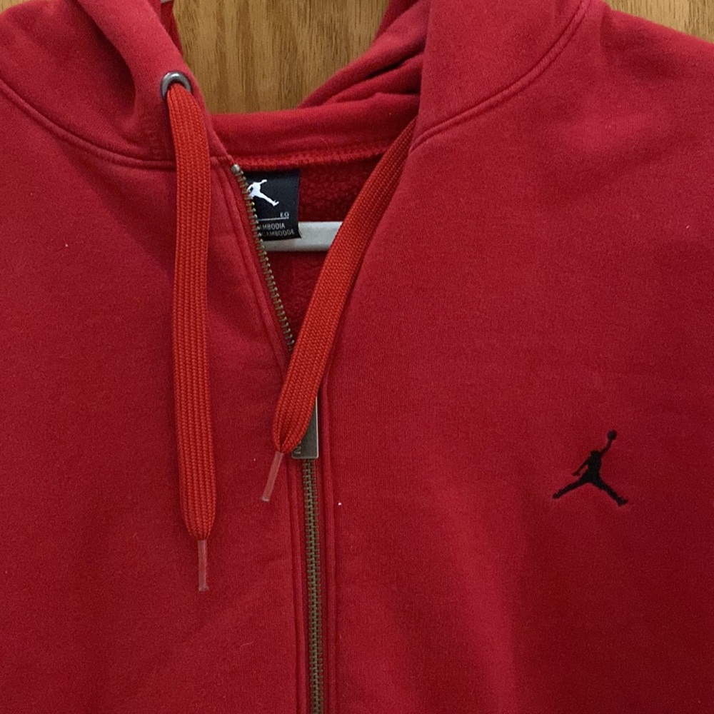 Nike Jordan Jumpman Air Men's Fleece Full-Zip Hoodie - Red sz Xl - Picture 3 of 4